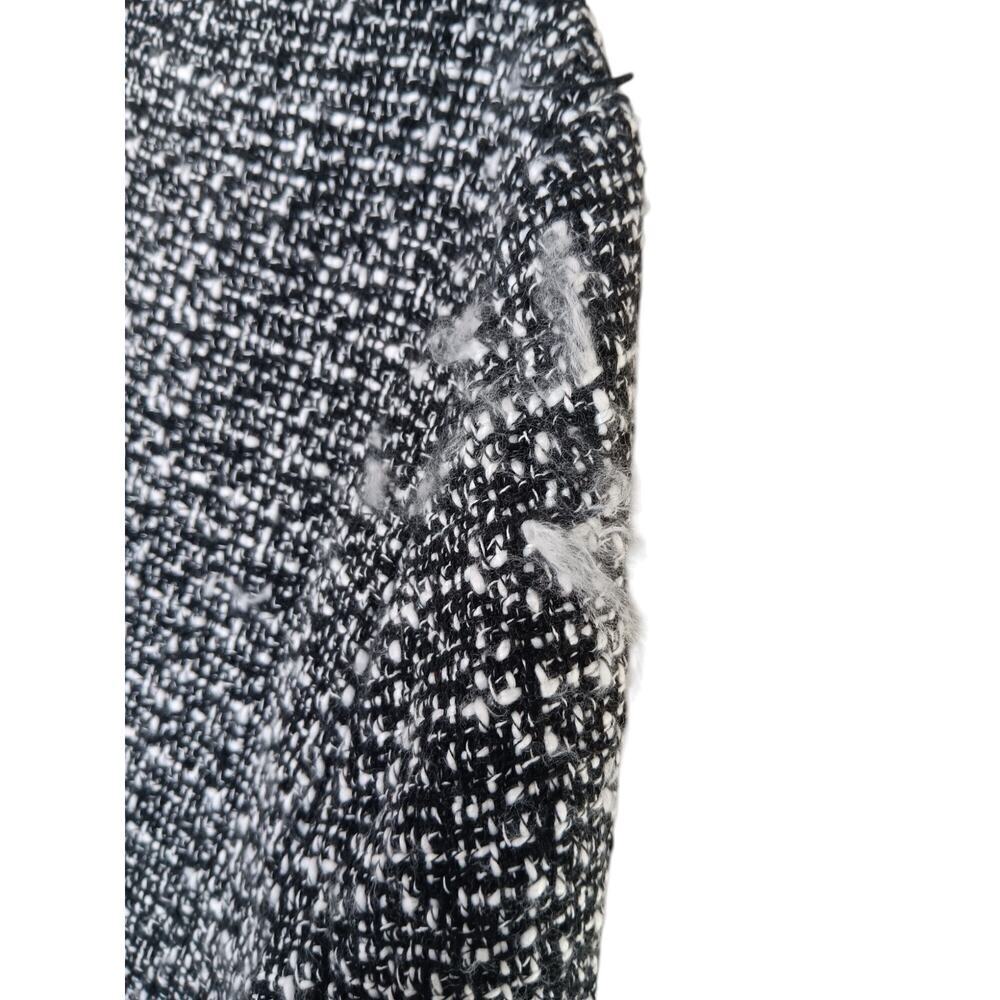 Nanette Lepore Blazer Large Very Black White Tweed Open Jacket Workwear NWT - Picture 8 of 13